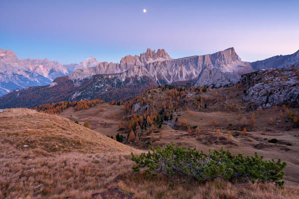 Lastoi de Formin at the blue hour, Cortina d'Ampezzo, Veneto, Italy.