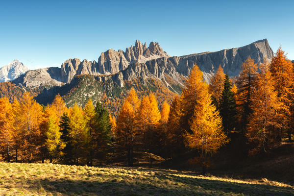 Lastoi de Formin in autumn season, Cortina d'Ampezzo, Veneto, Italy.