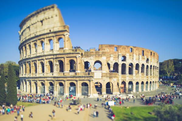 Rome, Lazio, Italy. Colosseum and tourists.