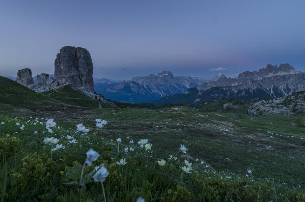 Cinque Torri, Falzarego Pass, Cortina d'Ampezzo, Dolomiti, Dolomites, Veneto, Italy. Cinque Torri