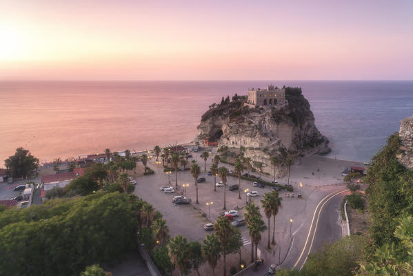 Tropea, Province of Vibo Valentia, Calabria, Italy. Santa Maria dell'Isola at dusk