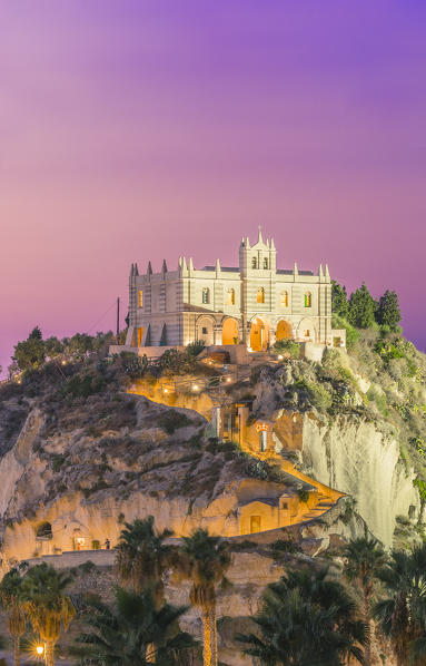 Tropea, Province of Vibo Valentia, Calabria, Italy. Santa Maria dell'Isola at dusk