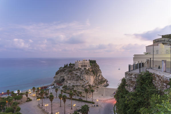 Tropea, Province of Vibo Valentia, Calabria, Italy. Santa Maria dell'Isola at dusk