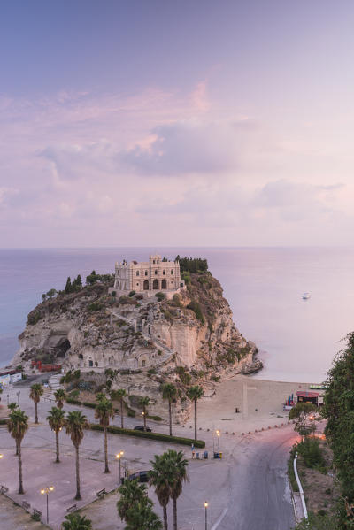 Tropea, Province of Vibo Valentia, Calabria, Italy. Santa Maria dell'Isola at dusk