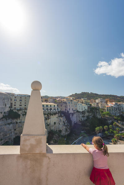 Tropea, Province of Vibo Valentia, Calabria, Italy. View of Tropea from the roof of the churh Santa Maria dell'Isola