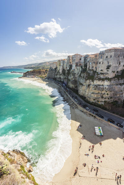 Tropea, Province of Vibo Valentia, Calabria, Italy. View of Tropea from the roof of the churh Santa Maria dell'Isola