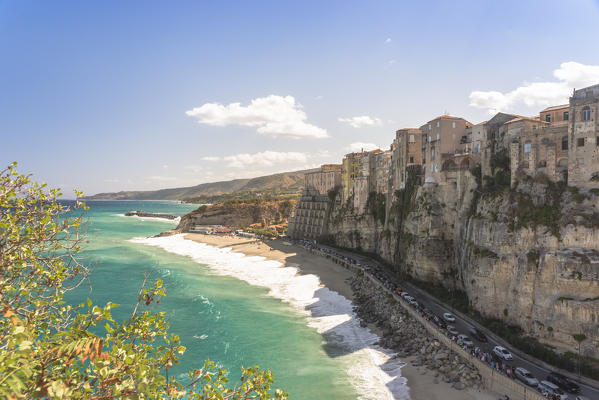 Tropea, Province of Vibo Valentia, Calabria, Italy. View of Tropea from the roof of the churh Santa Maria dell'Isola