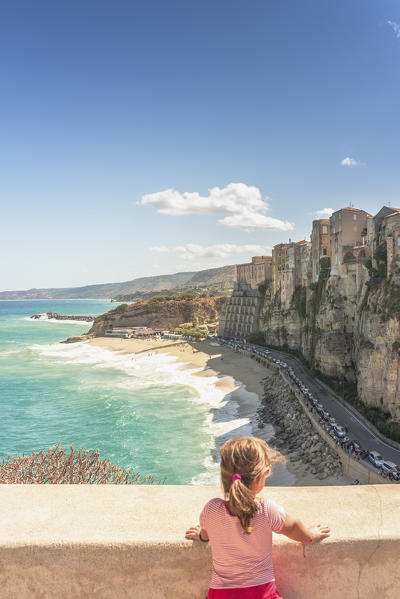 Tropea, Province of Vibo Valentia, Calabria, Italy. View of Tropea from the roof of the churh Santa Maria dell'Isola