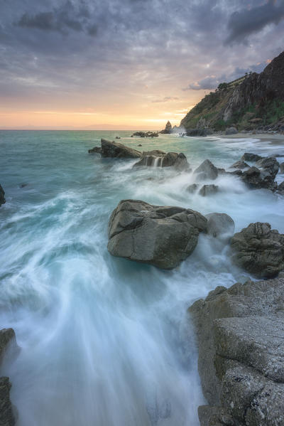 Parghelia, Province of Vibo Valentia, Calabria, Italy. Dawn at Parghelia (Michelino's Beach)