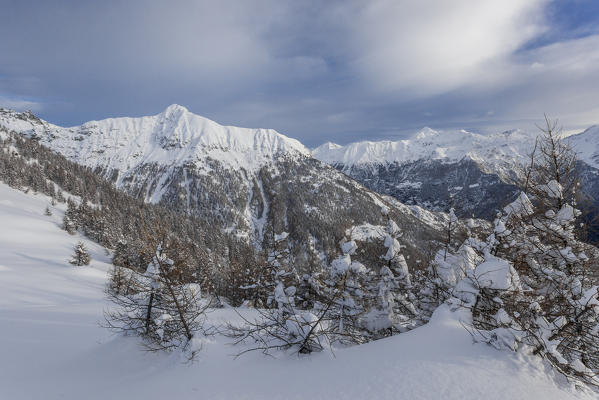 Italy, Italian Alps, Lombardy, sunrise on mountains