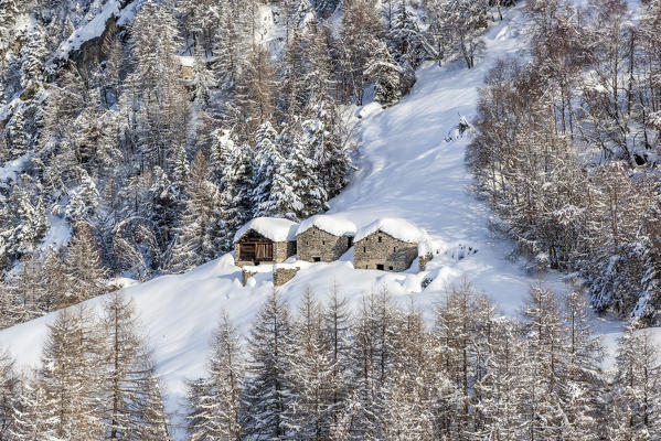 Italy, Italian Alps, Lombardy, Chalet in Valchiavenna