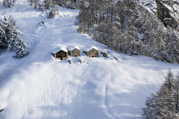 Italy, Italian Alps, Lombardy, Chalet in Valchiavenna