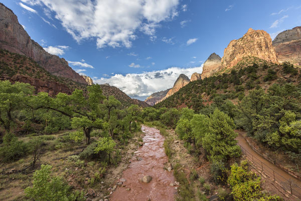 Virgin River after a sudden flash flood. Zion National Park, Hurricane, Washington County, Utah, USA.