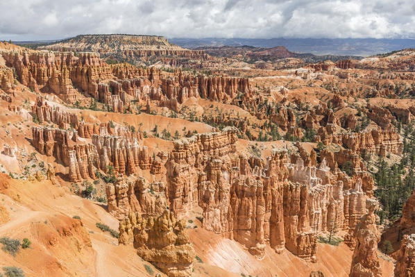 Hoodoos landscape from Inspiration Point. Bryce Canyon National Park, Garfield County, Utah, USA.