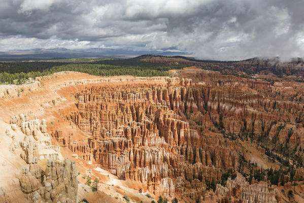 Hoodoos landscape from Inspiration Point. Bryce Canyon National Park, Garfield County, Utah, USA.