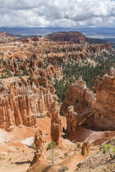 Hoodoos landscape from Inspiration Point. Bryce Canyon National Park, Garfield County, Utah, USA.