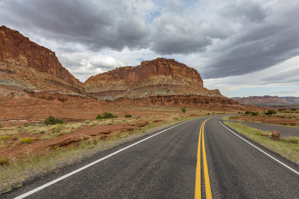 Scenic byway 24. Capitol Reef National Park, Wayne County, Utah, USA.