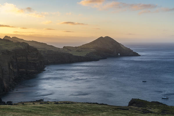 View of St Lawrence Point and Furado Point at dawn. Canical, Machico district, Madeira region, Portugal.