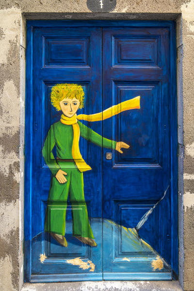 Painted doors in Santa Maria street for the Art of Open Doors project. Funchal, Madeira region, Portugal.