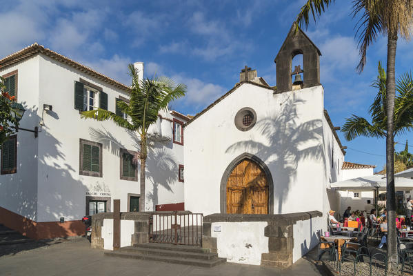 The facade of Corpo Santo Chapel in the Old Town. Funchal, Madeira region, Portugal.