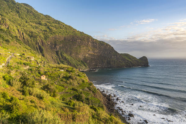 Atlantic coast and Clerigo point. Faial, Santana municipality, Madeira region, Portugal.