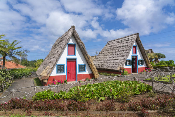 Traditional houses. Santana, Madeira region, Portugal.