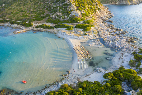 Punta Molentis cape and beach, Villasimius, Cagliari, Sardinia, Italy