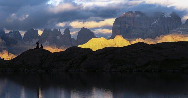 Sunset on the mountains.
Europe, Italy, Trentino, Nambrone valley, Sant'Antonio di Mavignola