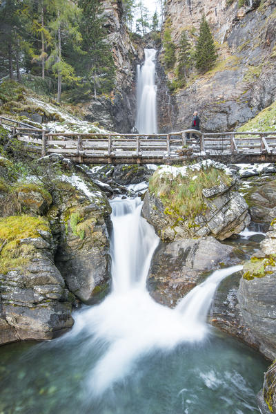 High Saent waterfall
Europe, Italy, Trentino Alto Adige, Trento district, Rabbi valley, Stelvio nature park