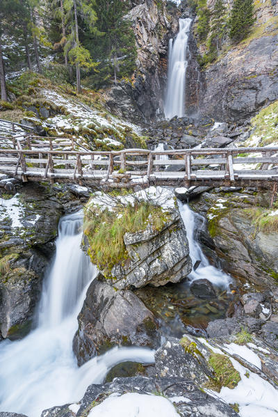 High Saent waterfall
Europe, Italy, Trentino Alto Adige, Trento district, Rabbi valley, Stelvio nature park