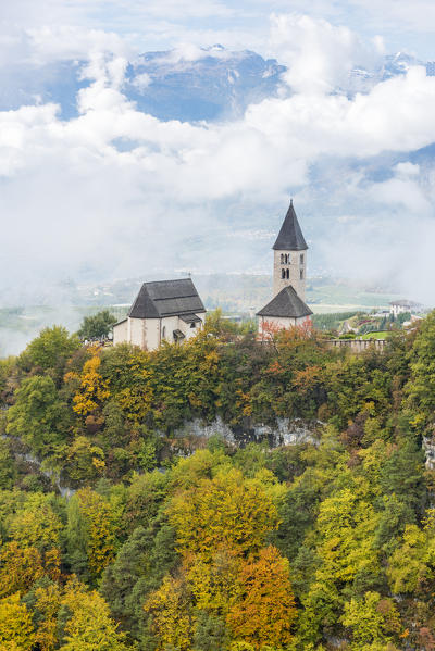 Church San Martino in autumn
Europe, Italy, Trentino Alto Adige, Trento district, Vervò city, Non valley