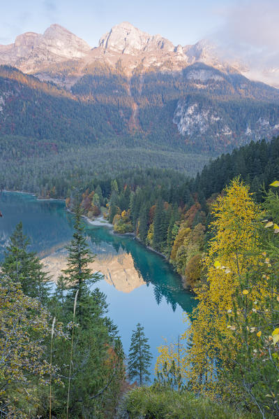 Lake Tovel at sunrise
Europe, Italy, Trento region, Trento district, Natural Park Adamello Brenta, Tuenno city