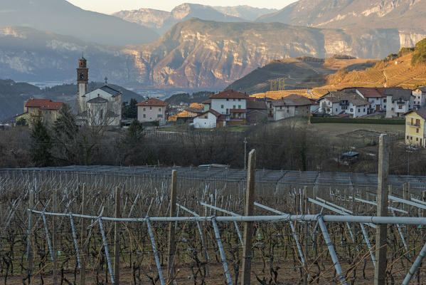 Cembra valley at sunrise
Europe, Italy, Trentino Alto Adige, Trento district, Cembra valley, Ville city