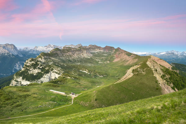 Nana valley at sunrise
Europe, Italy, Trentino Alto Adige, Non valley, Trento district, Non valley, Natural Park Adamello Brenta