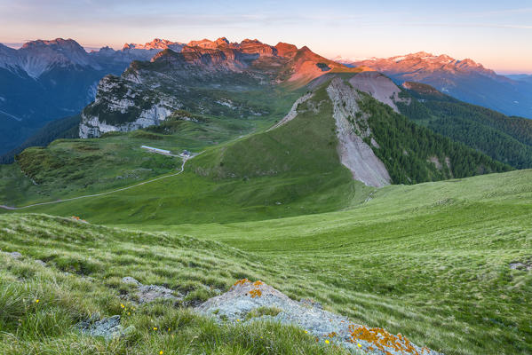 Nana valley at sunrise
Europe, Italy, Trentino Alto Adige, Non valley, Trento district, Non valley, Natural Park Adamello Brenta