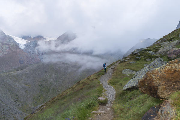 Mountain path to Larcher refuge
Europe, Italy, Trentino region, Pejo valley, Venezia valley, Sun valley,  National Park Stelvio