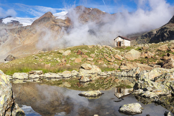 Pond at Larcher refuge
Europe, Italy, Trentino region, Venezia valley, Sun valley, Pejo, national park Stelvio