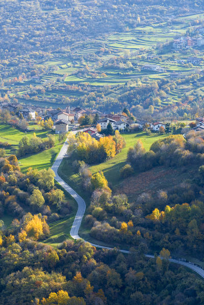 Small town in autumn
Europe, Italy, Trentino Alto Adige, Trento district, Brentonico