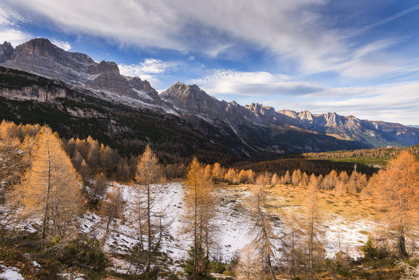 Natural Park Adamello Brenta in autumn
Europe, Italy, Trentino Alto Adige, Trento district, Ville d'Anaunia, Non valley, Tovel valley