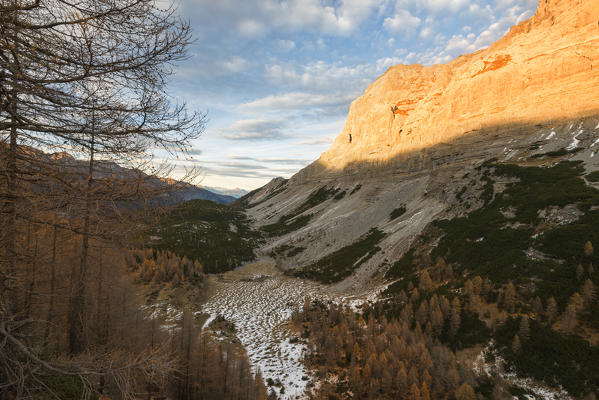 Campa group mountains at sunset
Europe, Italy, Trentino Alto Adige, Trento district, Non valley, Ville d'Anaunia