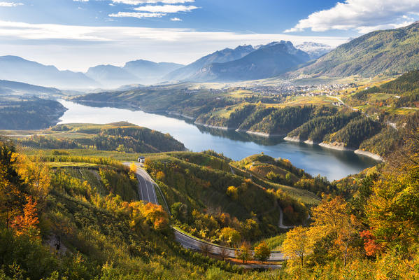 Lake Santa Giustina in autumn
Europe, Italy, Trentino Alto Adige, Trento district, Non Valley, Cles