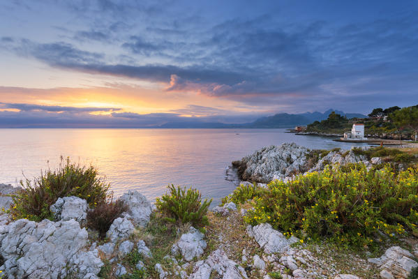 Sant'Elia city at sunrise
Europe, Italy, Sicily region, Palermo district, Sant'Elia municipality