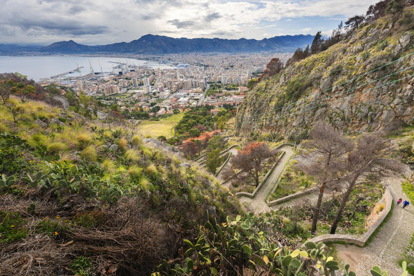 View of Palermo and the road to the Sanctuary of Santa Rosalia
Europe, Italy, Sicily region, Palermo district
