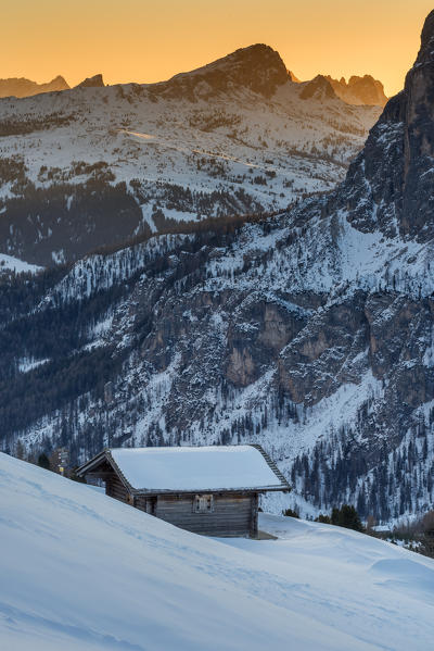 Barn to Pordoi pass
Europe, Italy, Trentino Alto Adige, Bolzano district, Pordoi pass