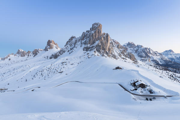 Giau pass in winter
Europe, Italy, Veneto, Belluno district, Giau pass