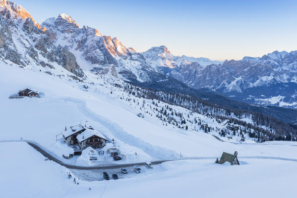 Giau pass in winter
Europe, Italy, Veneto, Belluno district, Giau pass