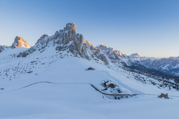 Giau pass at sunrise
Europe, Italy, Veneto, Belluno district, Giau pass