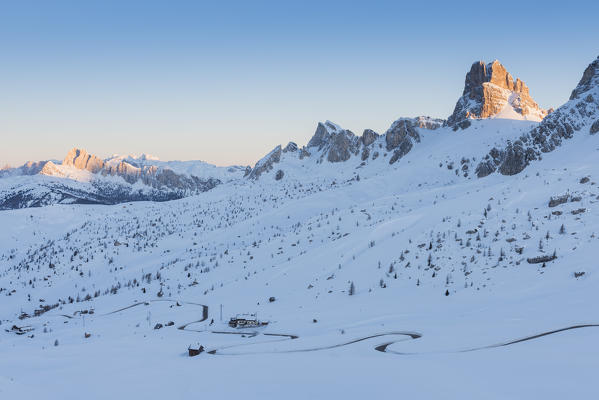 Giau pass at sunrise
Europe, Italy, Veneto, Belluno district, Giau pass