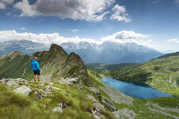 Lake Ritorto in Patascoss location in summer season
Europe, Italy, Trentino, Rendena valley, Patascoss