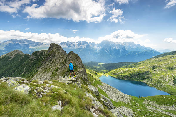 Lake Ritorto in Patascoss location in summer season
Europe, Italy, Trentino, Rendena valley, Patascoss